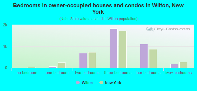 Bedrooms in owner-occupied houses and condos in Wilton, New York