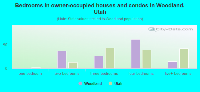Bedrooms in owner-occupied houses and condos in Woodland, Utah