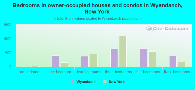 Bedrooms in owner-occupied houses and condos in Wyandanch, New York