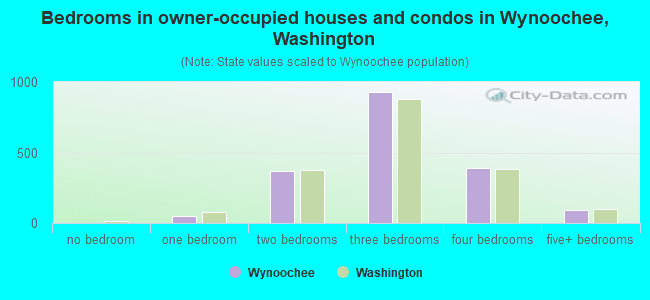 Bedrooms in owner-occupied houses and condos in Wynoochee, Washington