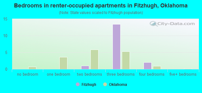 Bedrooms in renter-occupied apartments in Fitzhugh, Oklahoma