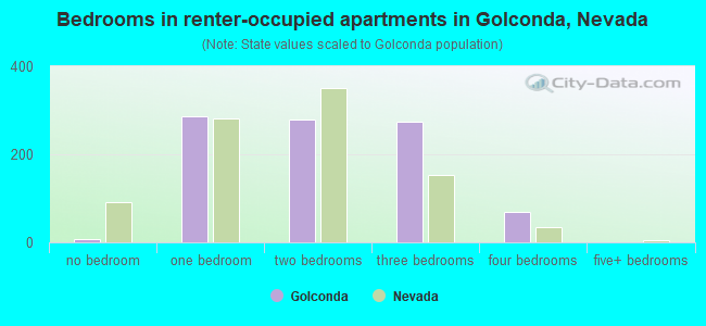Bedrooms in renter-occupied apartments in Golconda, Nevada