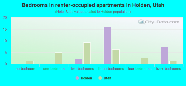 Bedrooms in renter-occupied apartments in Holden, Utah