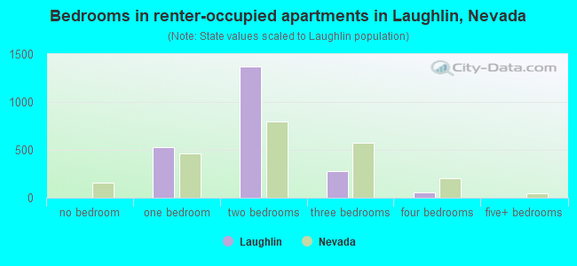 Bedrooms in renter-occupied apartments in Laughlin, Nevada