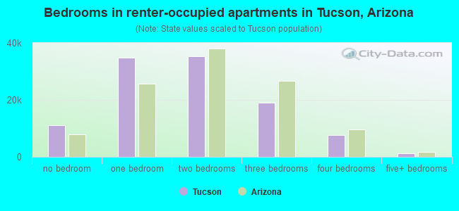 Bedrooms in renter-occupied apartments in Tucson, Arizona