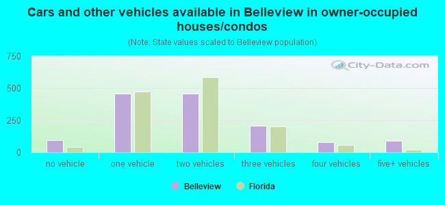 Cars and other vehicles available in Belleview in owner-occupied houses/condos