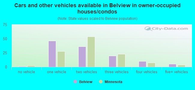Cars and other vehicles available in Belview in owner-occupied houses/condos