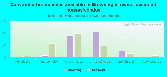 Cars and other vehicles available in Browning in owner-occupied houses/condos