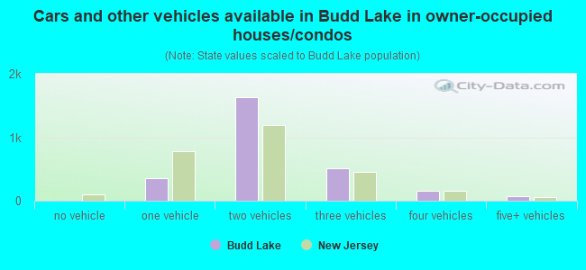 Cars and other vehicles available in Budd Lake in owner-occupied houses/condos
