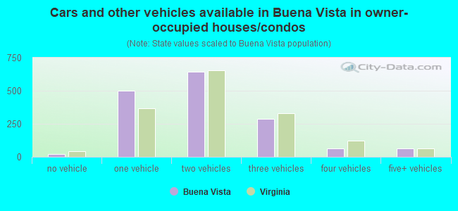 Cars and other vehicles available in Buena Vista in owner-occupied houses/condos