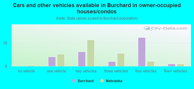 Cars and other vehicles available in Burchard in owner-occupied houses/condos