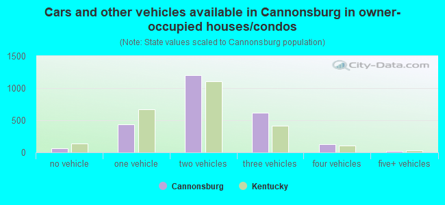 Cars and other vehicles available in Cannonsburg in owner-occupied houses/condos