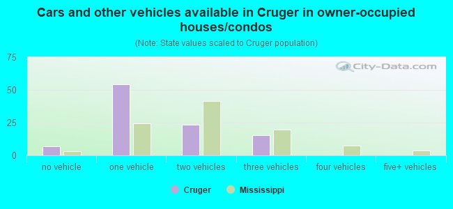 Cars and other vehicles available in Cruger in owner-occupied houses/condos
