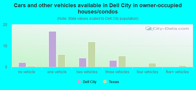 Cars and other vehicles available in Dell City in owner-occupied houses/condos