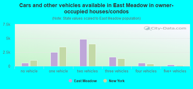 Cars and other vehicles available in East Meadow in owner-occupied houses/condos