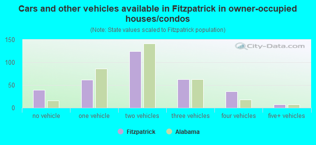 Cars and other vehicles available in Fitzpatrick in owner-occupied houses/condos