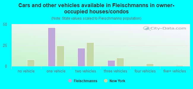 Cars and other vehicles available in Fleischmanns in owner-occupied houses/condos