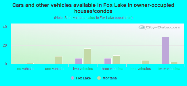 Cars and other vehicles available in Fox Lake in owner-occupied houses/condos