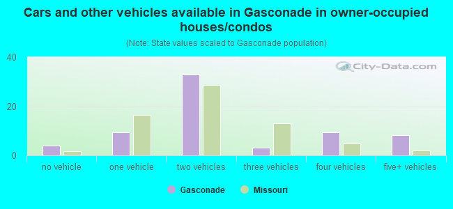 Cars and other vehicles available in Gasconade in owner-occupied houses/condos
