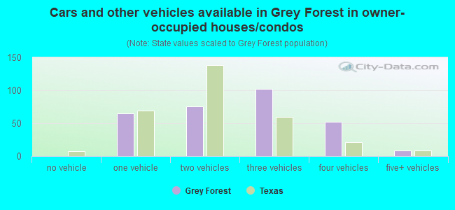 Cars and other vehicles available in Grey Forest in owner-occupied houses/condos
