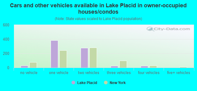 Cars and other vehicles available in Lake Placid in owner-occupied houses/condos