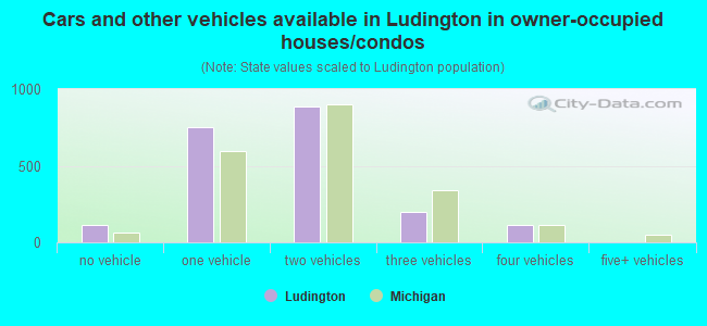 Cars and other vehicles available in Ludington in owner-occupied houses/condos