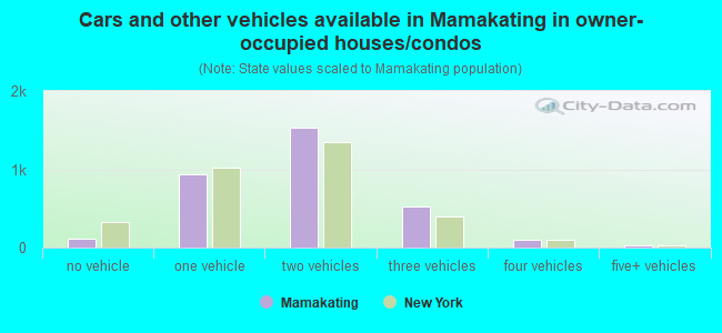 Cars and other vehicles available in Mamakating in owner-occupied houses/condos