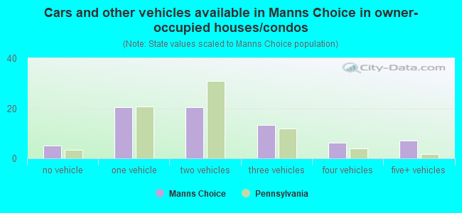 Cars and other vehicles available in Manns Choice in owner-occupied houses/condos