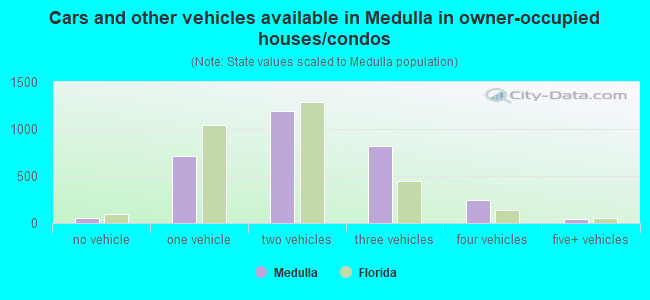 Cars and other vehicles available in Medulla in owner-occupied houses/condos