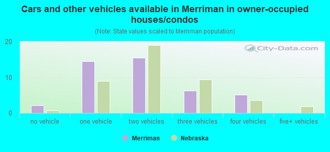 Cars and other vehicles available in Merriman in owner-occupied houses/condos