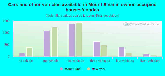 Cars and other vehicles available in Mount Sinai in owner-occupied houses/condos