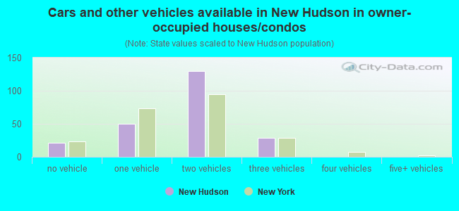 Cars and other vehicles available in New Hudson in owner-occupied houses/condos