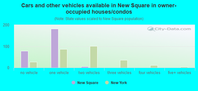 Cars and other vehicles available in New Square in owner-occupied houses/condos