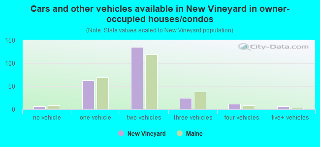 Cars and other vehicles available in New Vineyard in owner-occupied houses/condos