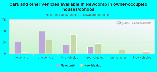Cars and other vehicles available in Newcomb in owner-occupied houses/condos