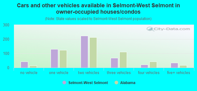 Cars and other vehicles available in Selmont-West Selmont in owner-occupied houses/condos