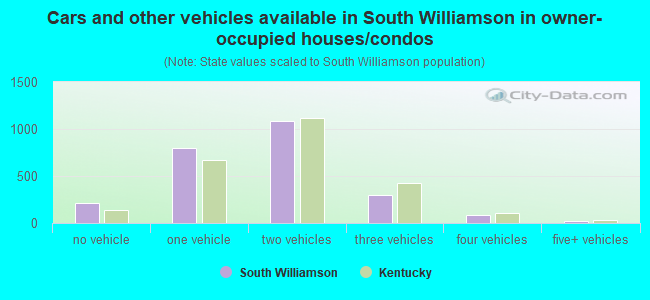 Cars and other vehicles available in South Williamson in owner-occupied houses/condos