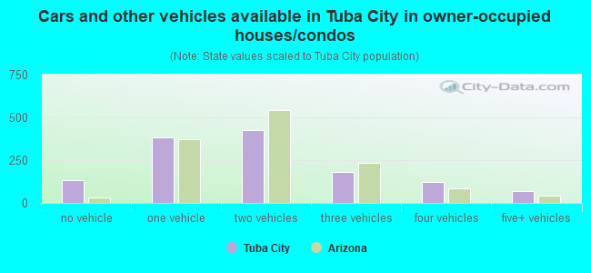 Cars and other vehicles available in Tuba City in owner-occupied houses/condos