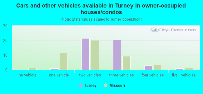 Cars and other vehicles available in Turney in owner-occupied houses/condos