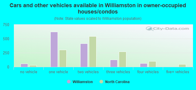 Cars and other vehicles available in Williamston in owner-occupied houses/condos