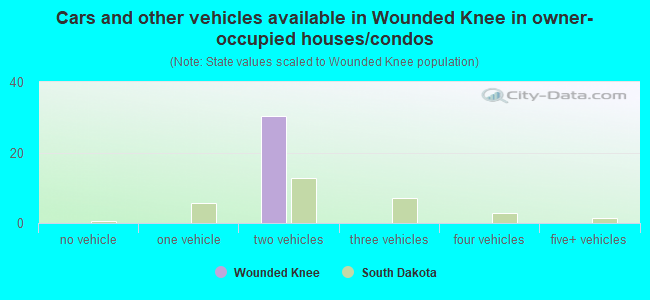 Cars and other vehicles available in Wounded Knee in owner-occupied houses/condos