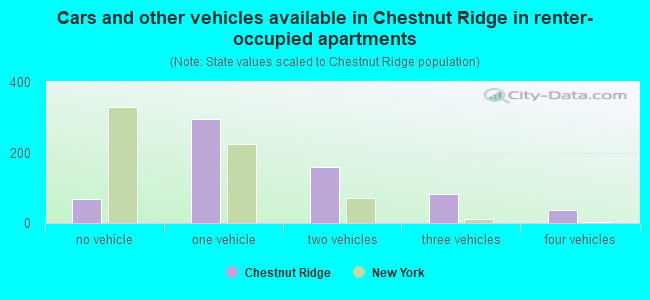 Cars and other vehicles available in Chestnut Ridge in renter-occupied apartments