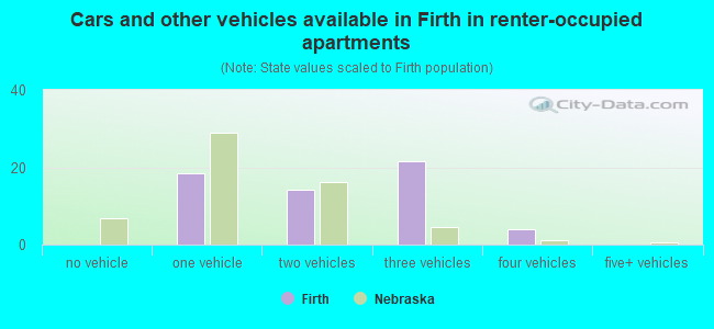 Cars and other vehicles available in Firth in renter-occupied apartments