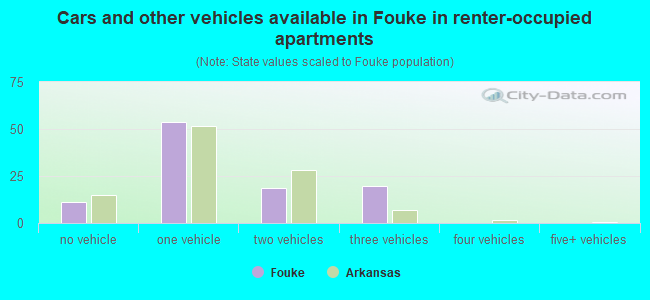 Cars and other vehicles available in Fouke in renter-occupied apartments