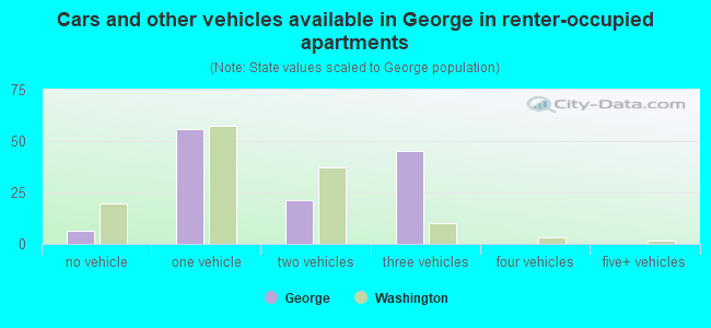 Cars and other vehicles available in George in renter-occupied apartments