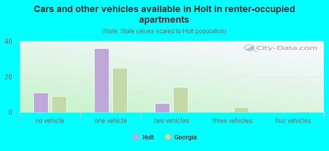 Cars and other vehicles available in Holt in renter-occupied apartments