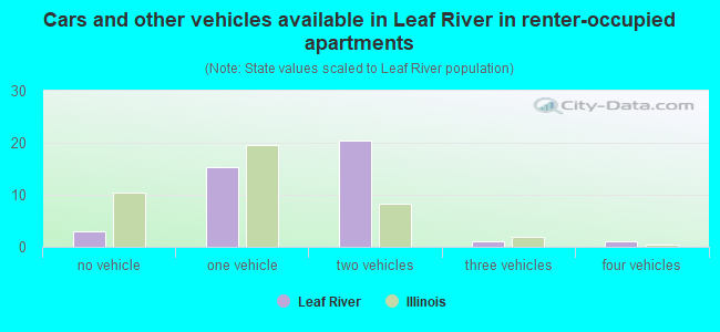 Cars and other vehicles available in Leaf River in renter-occupied apartments