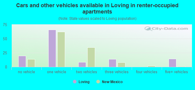 Cars and other vehicles available in Loving in renter-occupied apartments