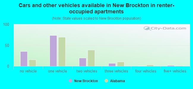 Cars and other vehicles available in New Brockton in renter-occupied apartments