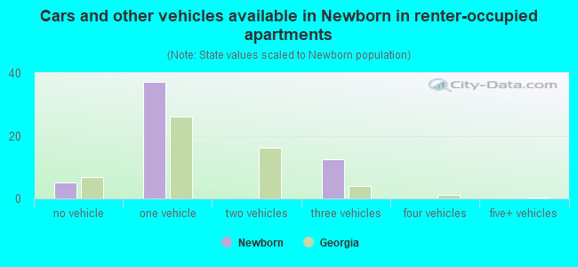 Cars and other vehicles available in Newborn in renter-occupied apartments